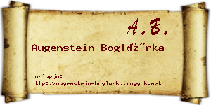 Augenstein Boglárka névjegykártya